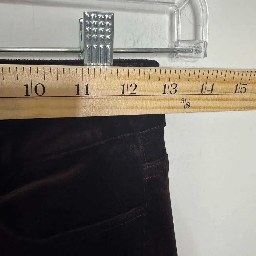 PAIGE Hoxton Ankle Velvet Pants‎ Sz 24 Burgundy High Rise Skinny NWT
